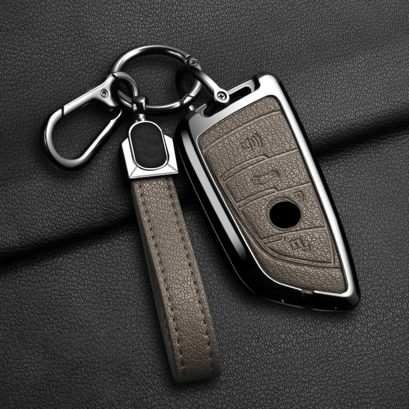 Metall-Leder Autoschlüssel-Hülle für BMW X1 X3 X5 X6 X7 1 3 5 6 7 Serie G20 G30 G11 F15 F16 G01 G02 F48 Schutzhülle Tasche – Detail 29