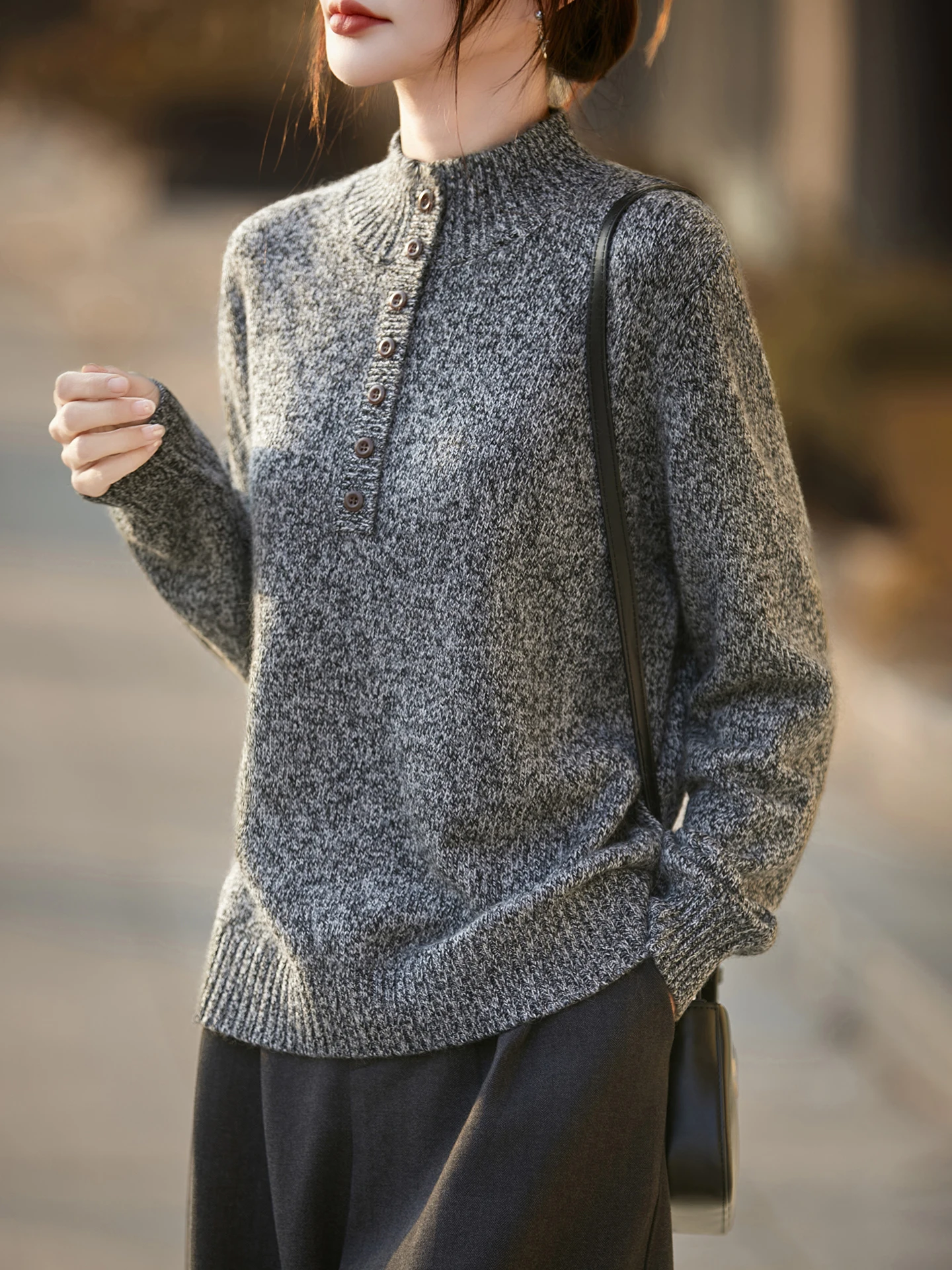 New Women's 30% Merino Wool Sweater Thick Autumn Winter Knitwear Loose Pullover Lady Blouse Long Sleeve Clothes Tops Soft Jersey view 6