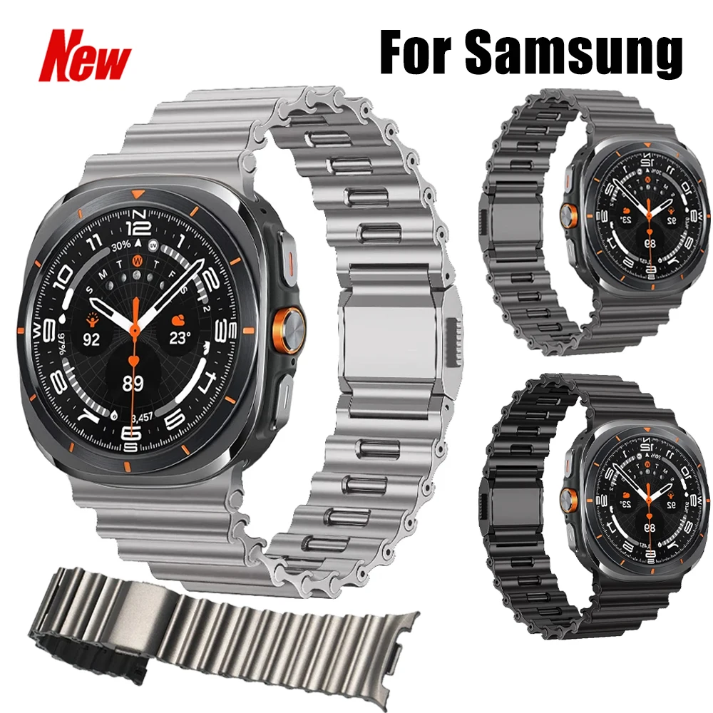 Pulseira Magnética de Luxo para Samsung Galaxy Watch 8/8 Classic, Pulseira de Metal Marinho para Galaxy Ultra 2025/7 47MM, Pulseira Ajustável