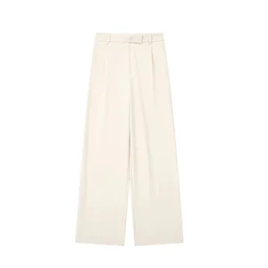 Women's wide wide tract, wide high waist, beige, gray, black, office fashion, summer, 2022 6 Main Sales Beige Pants - №3