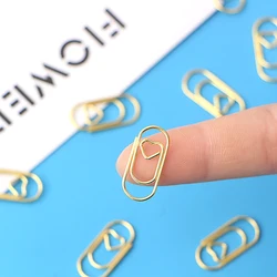 50pcs/bag Metal Mini Heart Rose Gold Paper Clip Bookmark Planner School Office Stationery