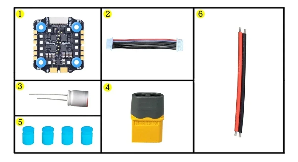 JHEMCU EM 4in1 ESC بدون فرش - 45A/50A | 2-6S LiPo، حامل M4 مقاس 20 × 20 مم، متانة عالية | لطائرات السباق بدون طيار FPV والحرة #6