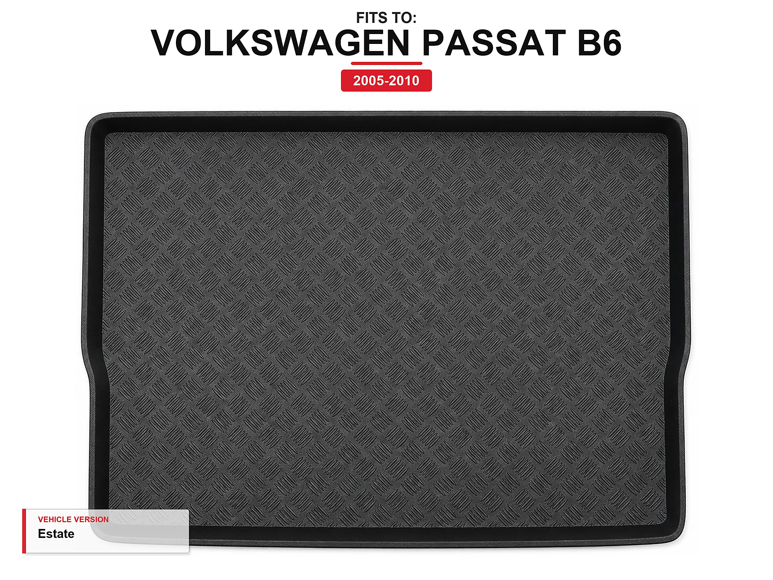 Kofferbakmat met lip voor: Volkswagen Passat B6 2005-2010 Station Wagon
