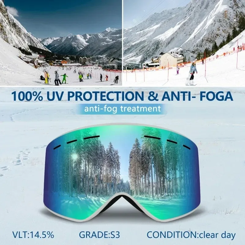 OBAOLAY gafas de esquí con lentes de repuesto magnéticas, colores personalizables