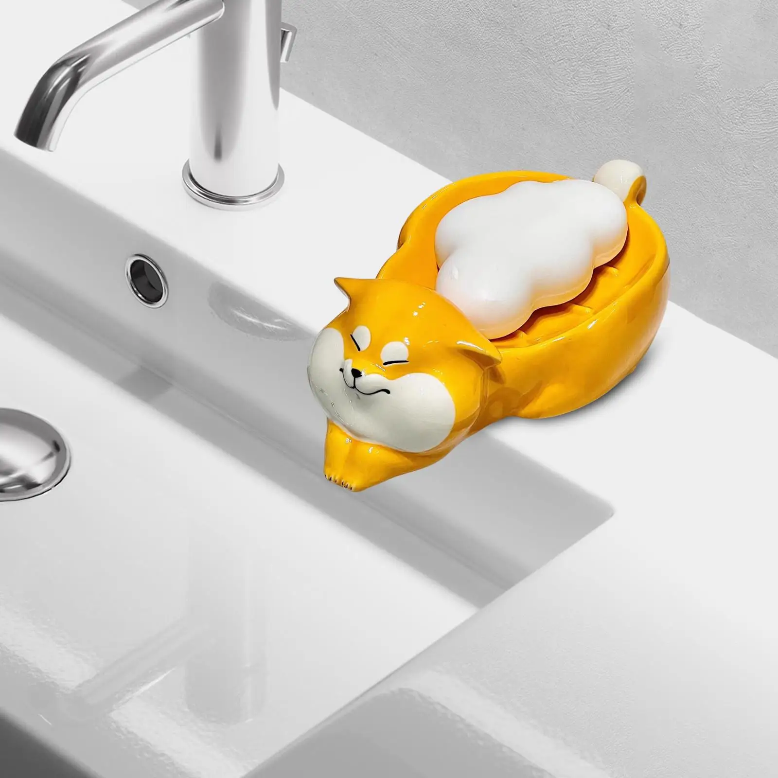 

Самосливная мыльница, мультяшный прочный держатель для мыла для домашней ванной комнаты, душа