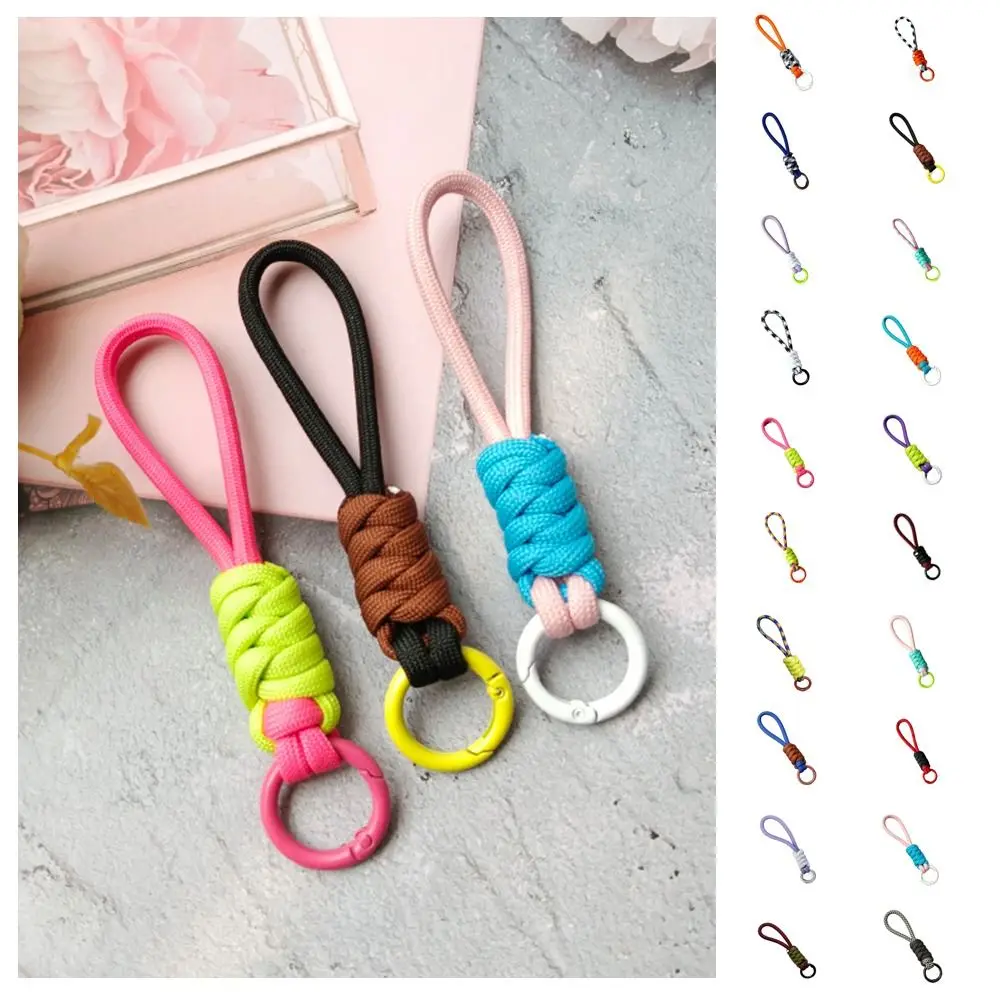 Anti Lost Braided Rope Keychain Creative Multicolor Colorful Knot Pendant Soft Strap Braided Lanyard Keyring Earphone Case