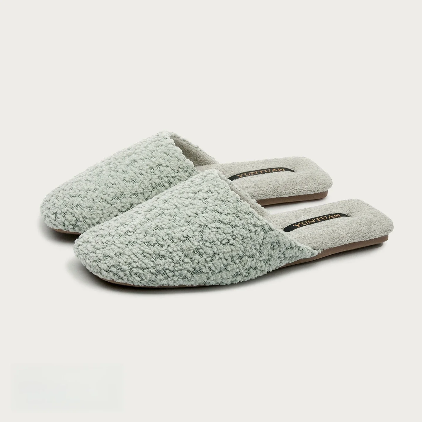 Autumn Winter Gentle Style Comfortable Soft Loop Pile Warm Teddy Fleece Cotton Women's Slippers Couples Indoor Non Slip Slippers view 4