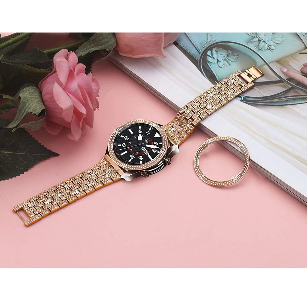 for galaxy watch 3 41mm 45mm bezel ring with bling cover for samsung galaxy watch 3 bezel loop 45mm 41mm anti Scratch Protect