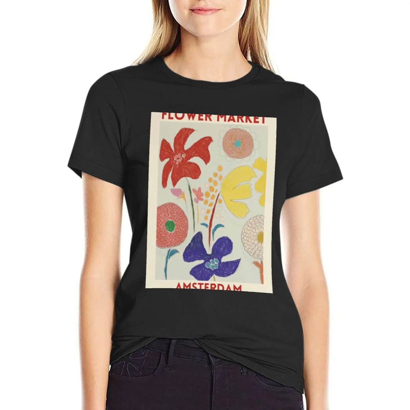 

Flower Market Amsterdam T-Shirt tees summer top cat shirts for Women