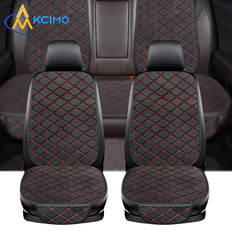 

Kcimo Car Seat Covers PU Leather Fashion Breathable Front/Rear Seat Protector Cushion Four Seasons Universal Seat Cover Mat