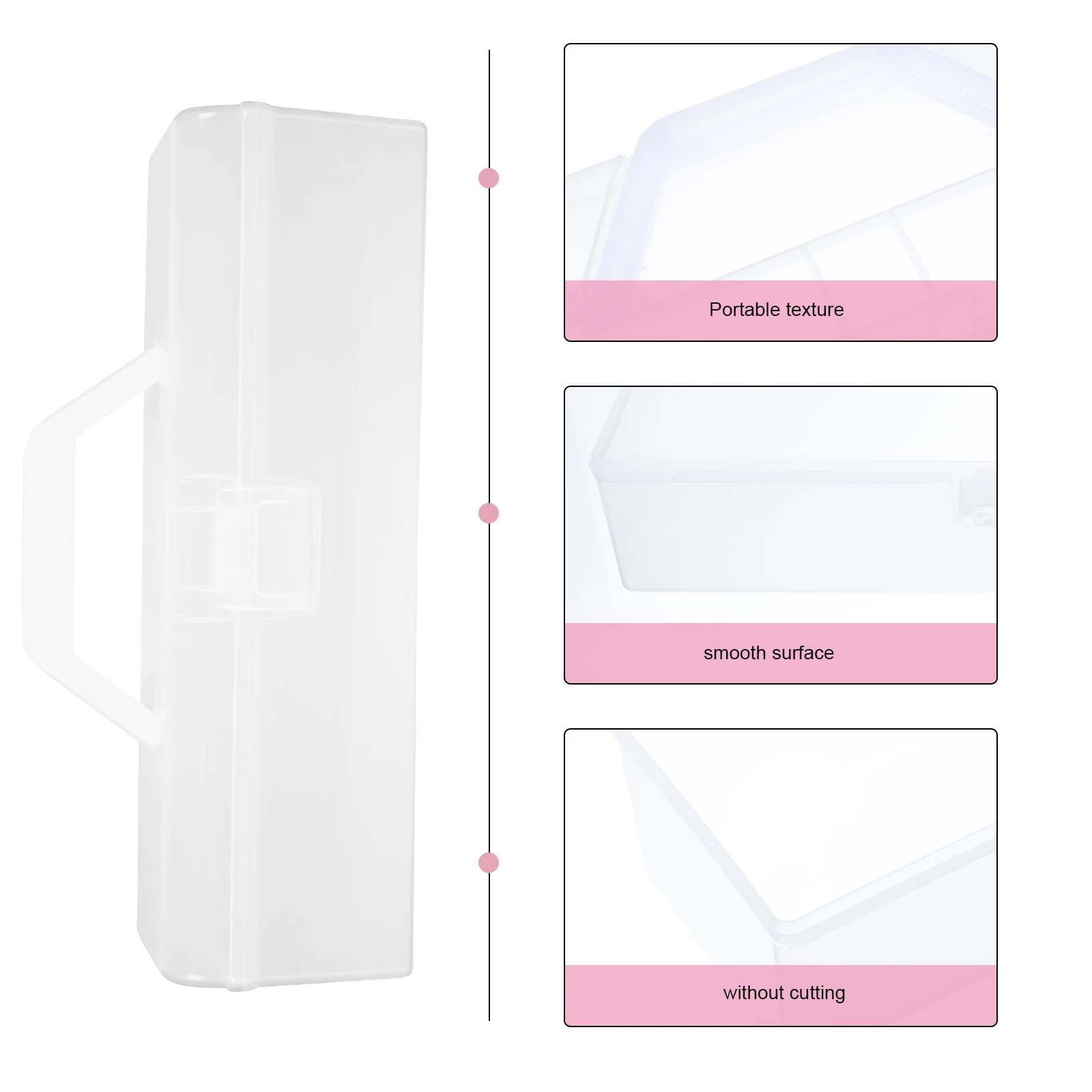 

2pcs Multi-Function Storage Boxes White Simple Designed Hand-Held Bread Storage Box Wear-Resistant Plastic Lightweight