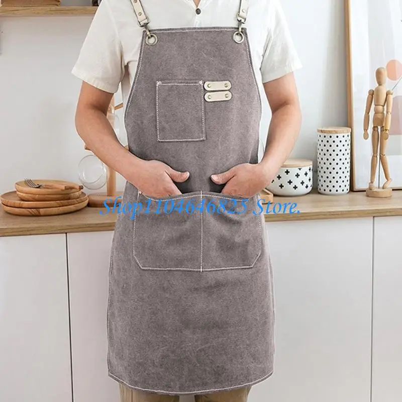 Durable Coffee Shop Apron For Chefs and Bakers Highly Quality Tool Pockets