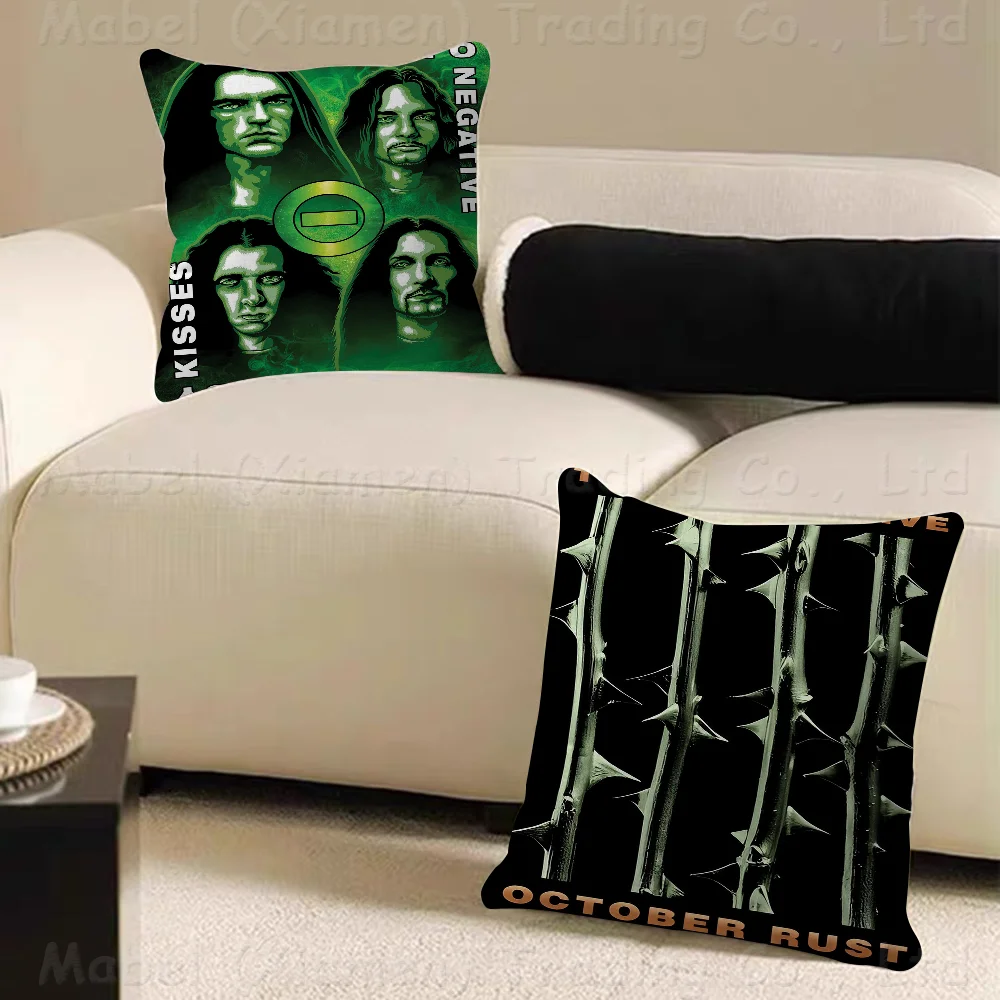 Rock Band T-Type O-N-Negative Cushion Cover Car Throw Pillow Case For Sofa Car Christmas Gift 40x40cm 45x45cm