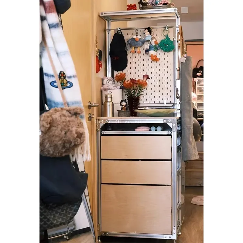 Side cabinet Ocean plate Aluminum profile Hole plate Drawer cabinet Shelf