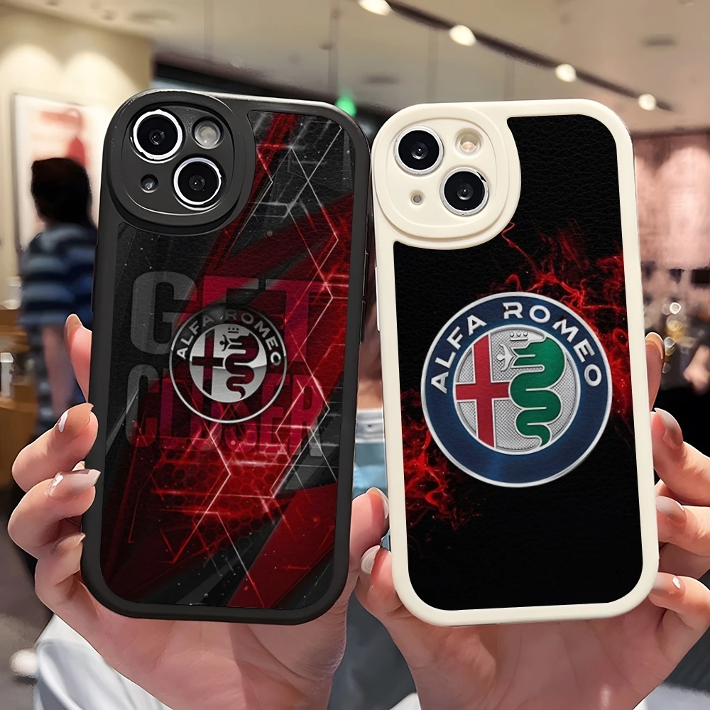 Чехол для телефона A-alfaes romeo, мягкий силиконовый чехол для IPhone 13 11 14 12 Pro Max Mini Xs X Xr 7 8 Plus SE2020, кожаный текстурный чехол