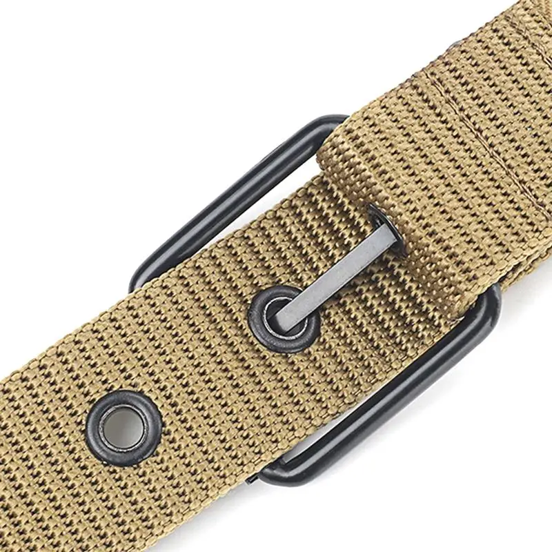 Outdoor Trendy Sports Belt For Men Women, Porous Canvas Eyelet Pin Buckle Belt Matched With Jeans