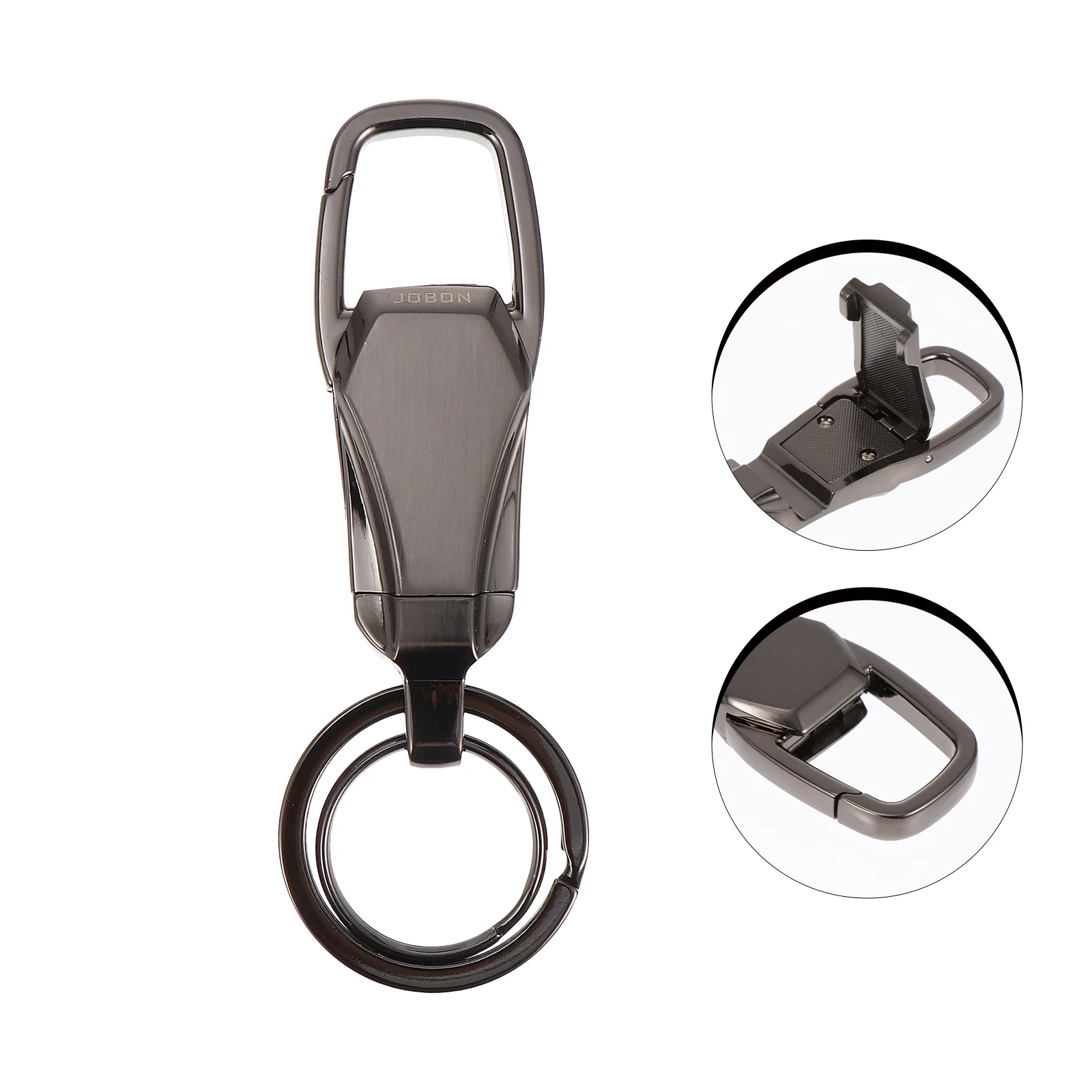 Key Fob Bracket Keychain Practical Holder Ring Leash for Dog Elaborate Phone Stand Black Zinc Alloy Portable