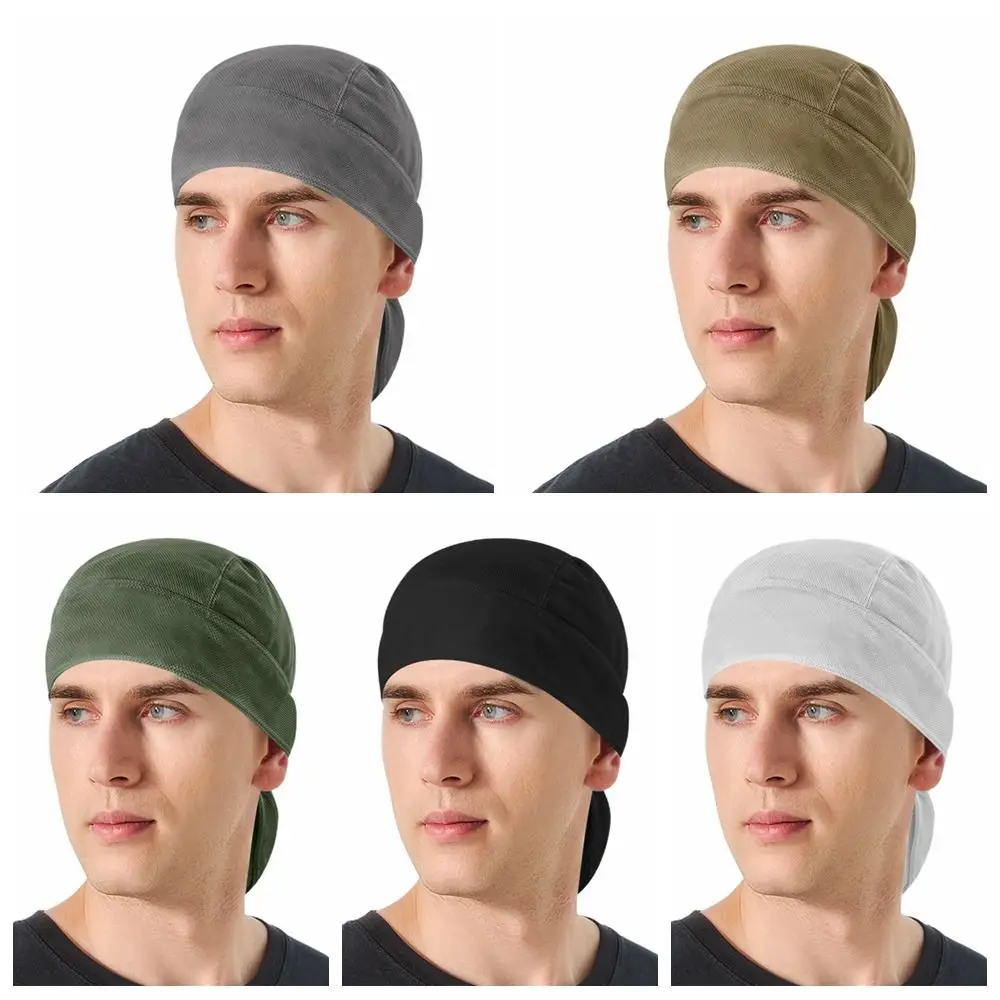 Elasticity Riding Mesh Durag Fashion Sweat-wicking Quick-dry Pirate Hat Headband Cosplay Beanie Motorcycling