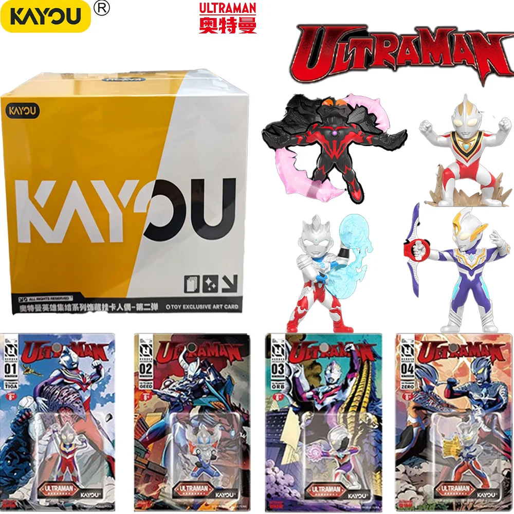KAYOU Genuine Ultraman Hero Assembly Series Vol.2 Hanging Card Figure Character Decor Collectible Toy for Fans