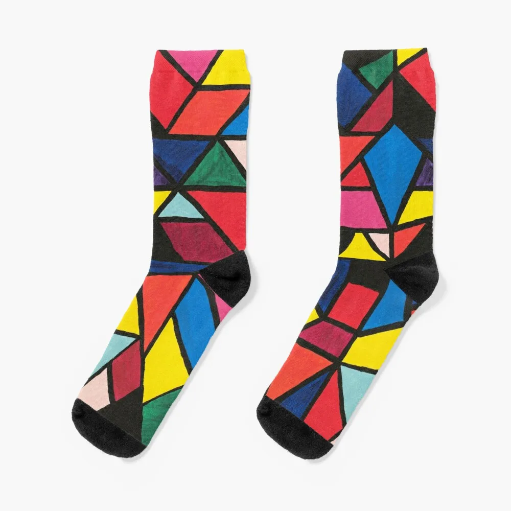 

Star of David in Stained Glass Socks Novelties happy luxe bright garter Socks For Women Men's