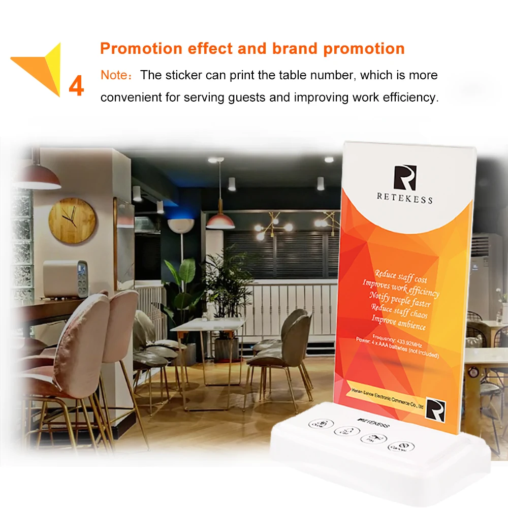 レストラン用retekessポケットベルシステムカフェバーワイヤレス通話システムテーブルカードポケットベル2時計受信機5送信機ボタン
