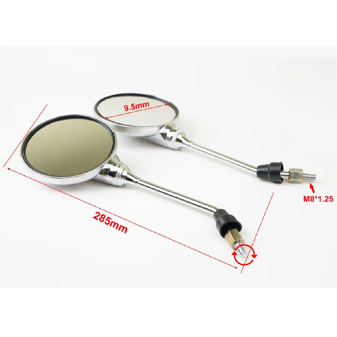 8MM Motorcycle Rearview Mirror for Honda CB250 CB400 CB400SS CB600 CB900 CB1300 VTX1300 VTX1800 GL1100 Round reflector