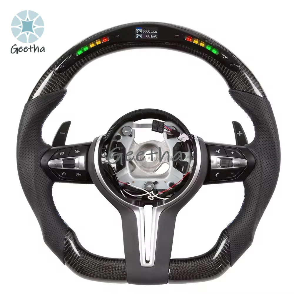 For Factory Wholesale Price LED Carbon Fiber Car Steering Wheel M Performance for BMW F10 Steering Wheel