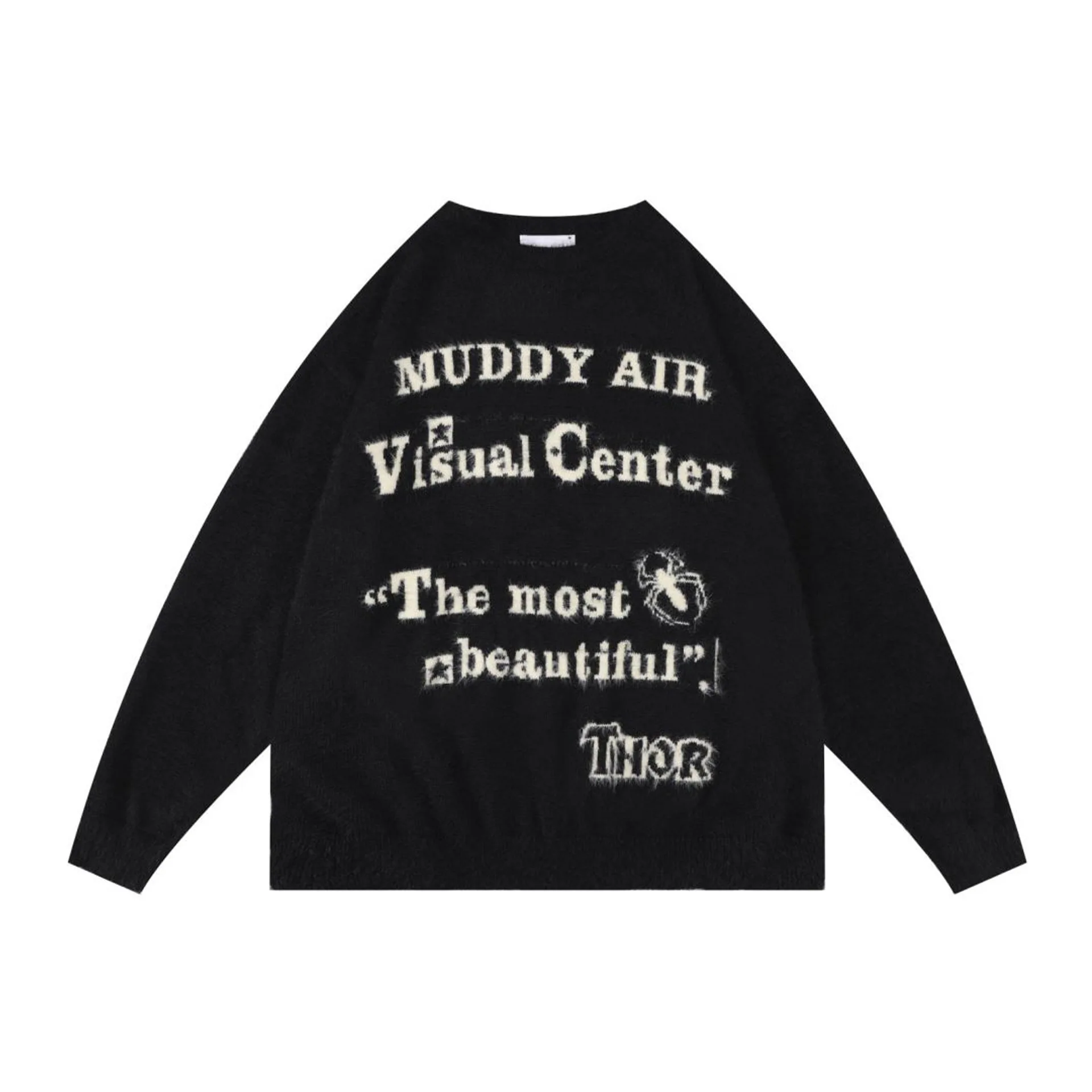 Sweater Vintage Soft Glutinous Imitation Mink Wool Sweater Knitted Sweater Oversize Couple Fashion Autumn and Winter New Top
