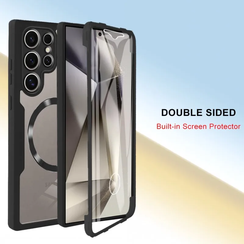 Magnetic Case For Samsung Galaxy S24 Ultra S21 S22 Plus S23 FE S25 FE S23 Ultra 360 Shockproof Built in Screen Protector Cover