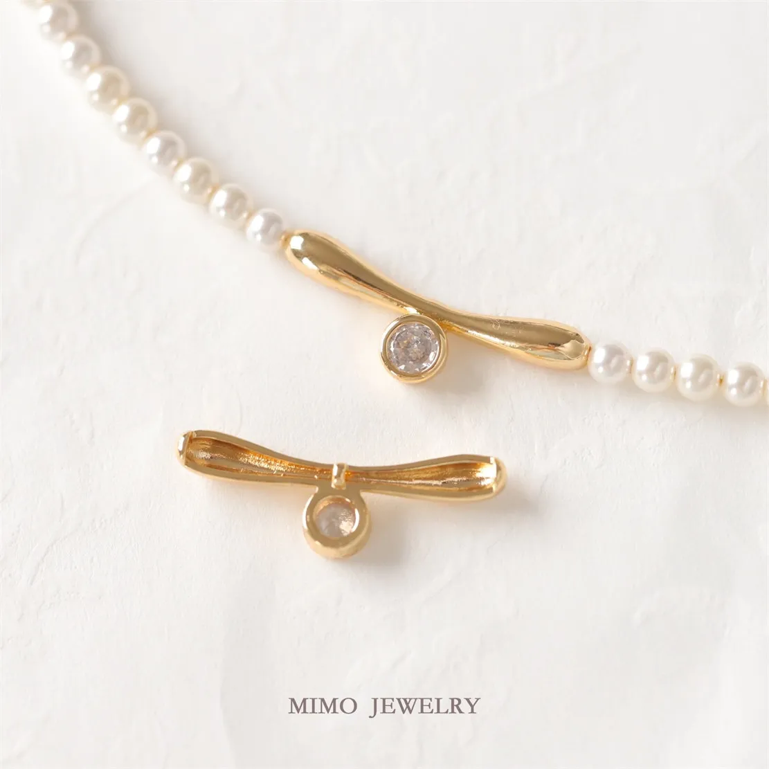 

1PCS 30x10.5mm Copper-plated Real Gold Simple Smooth One-character Round Zircon Beaded Pendant DIY Handmade Accessory