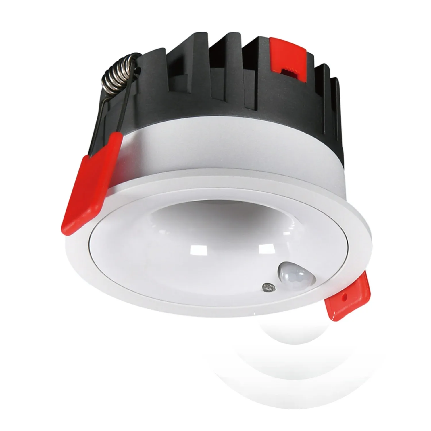 

PIR Motion Sensor 12W Recessed Ceiling Light ( Hole Cutout Φ75mm ), Automatic ON/Off in Darkness, Moving Detector for Hallway