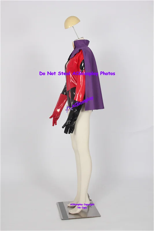 Costume de cosplay en Faux cuir brillant, extensible, avec gants inclus