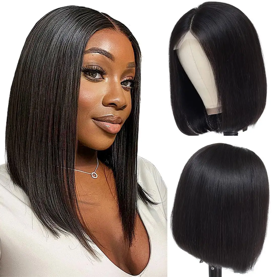 

13x4 Bone Straight Bob Wig Lace Front Human Hair Wigs For Women Short Bob Wig Lace Frontal Wig 100% Human Hair 150% Density