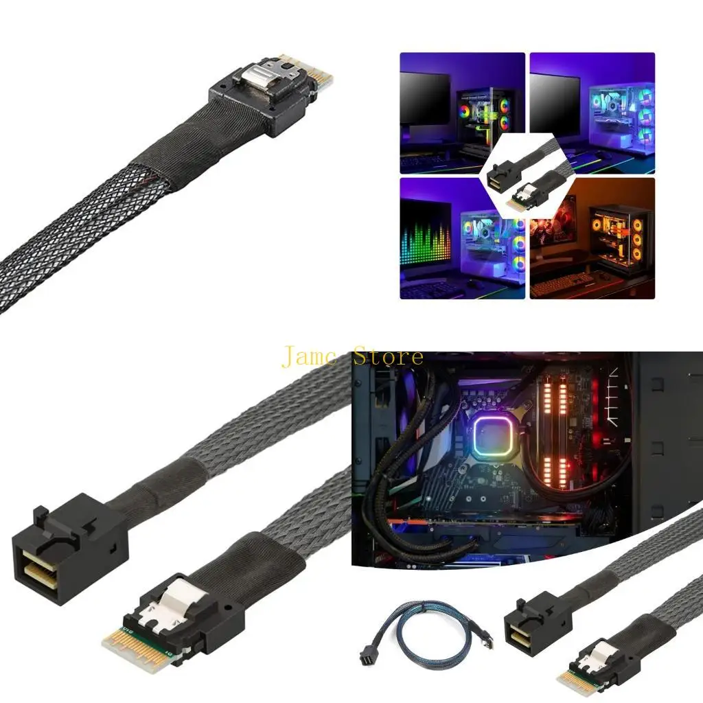 

LX0B PCIE4 SlimlineSAS SFF8654 4i 38P to MiniSAS SFF8643 Device Connecting 100cm/50cm