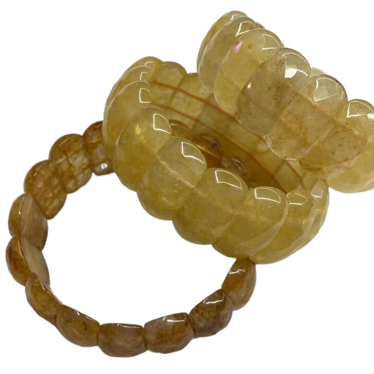 

New Yellow Jade Stone Beads Bracelet Natural Gemstone Jewelry Accessory Bangle for Woman for Gift Wholesale !