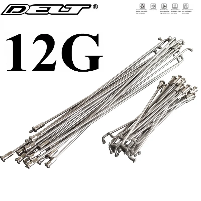 DELT 5 Pcs Bicycle Spokes,12G(2.55mm)108~225MM Nipples End Caps Tip 304 Stainless Steel E-Bike Parts