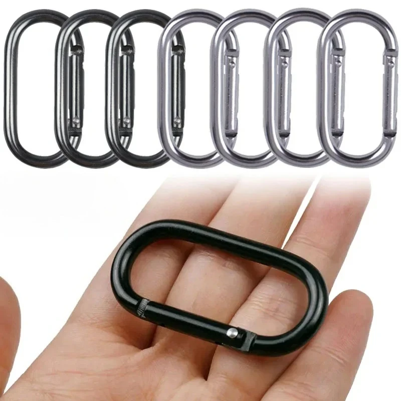 5PCS Karabiner Schwarz Oval Hängende Schnalle Karabiner Hängende Schnalle Kleine Karabiner für Wasser Flasche und Harness Zubehör