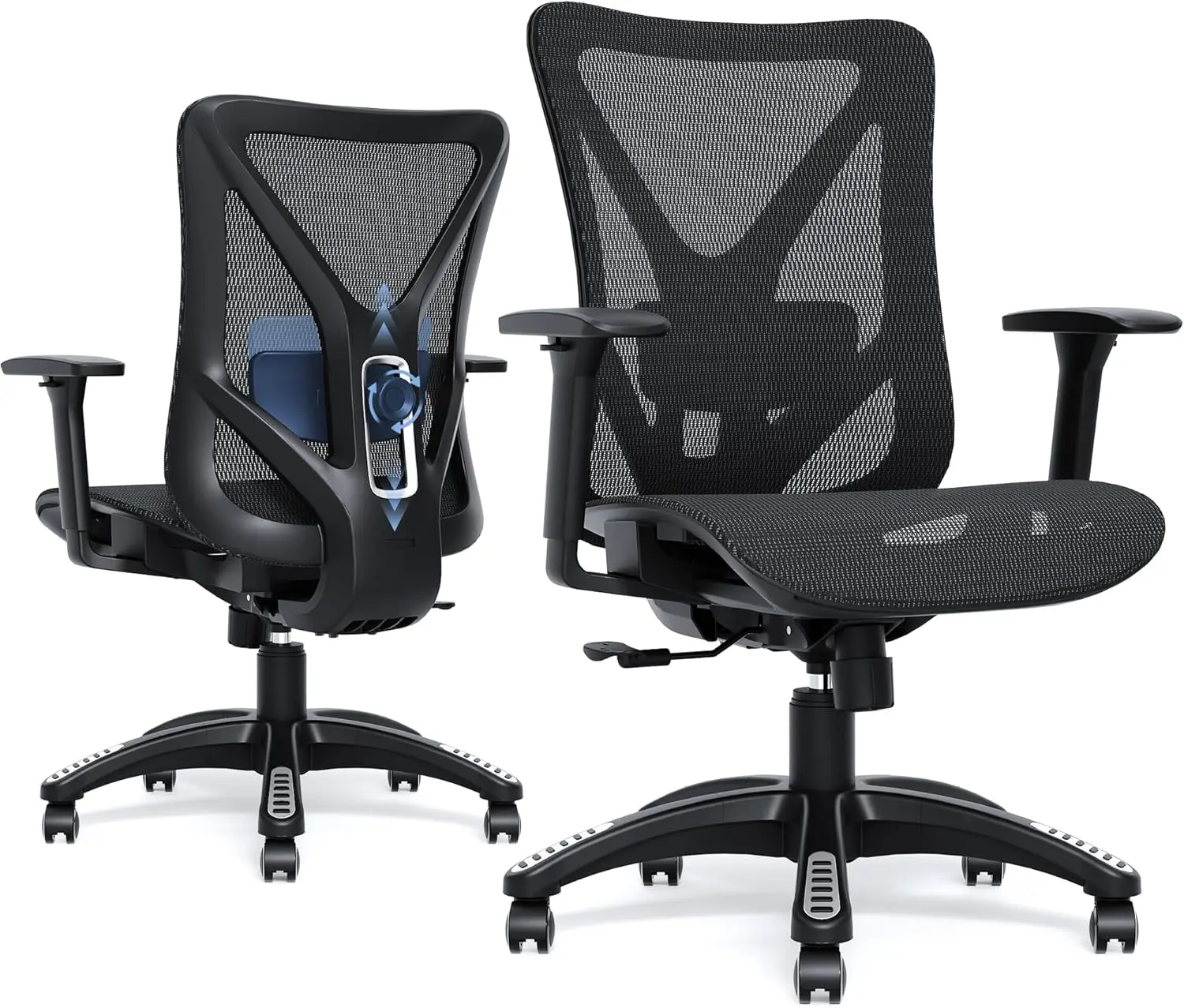 

Ergonomic Office Chair, Mesh Computer Desk Chairs with Adjustable Lumbar Support, 3D Armrests, Tilt Function, Comfy Wide Seat