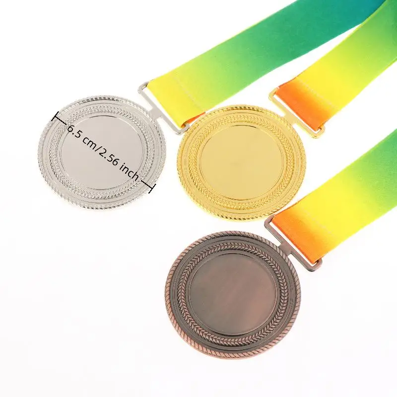 Metallpreis-Medaillen mit Halsband im Gold-, Silber- und Bronze-Stil für Sportakademik oder jeden Wettbewerbsdurchmesser