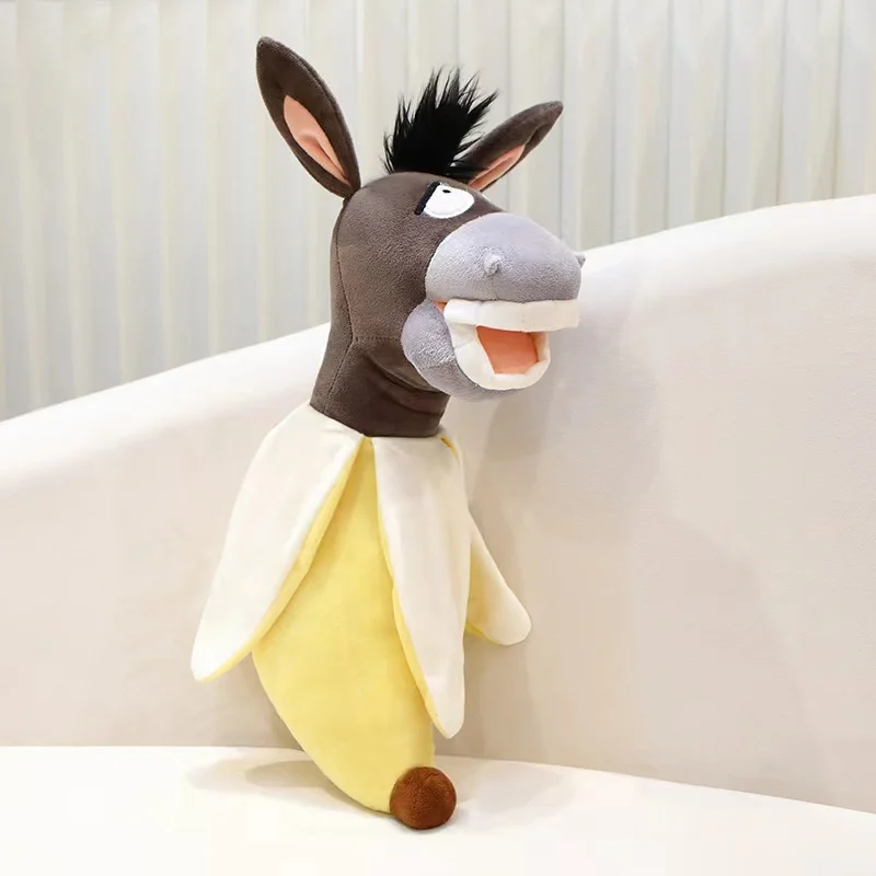 Juguete creativo de descompresión, almohada de peluche de plátano y burro, lindo y suave, transpirable, el mejor regalo