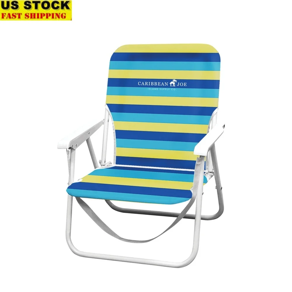 

Lightweight Folding Beach Chair with Velcro Storage Pocket Durable Steel Frame Comfortable Arm Rests Ideal Outdoor Use