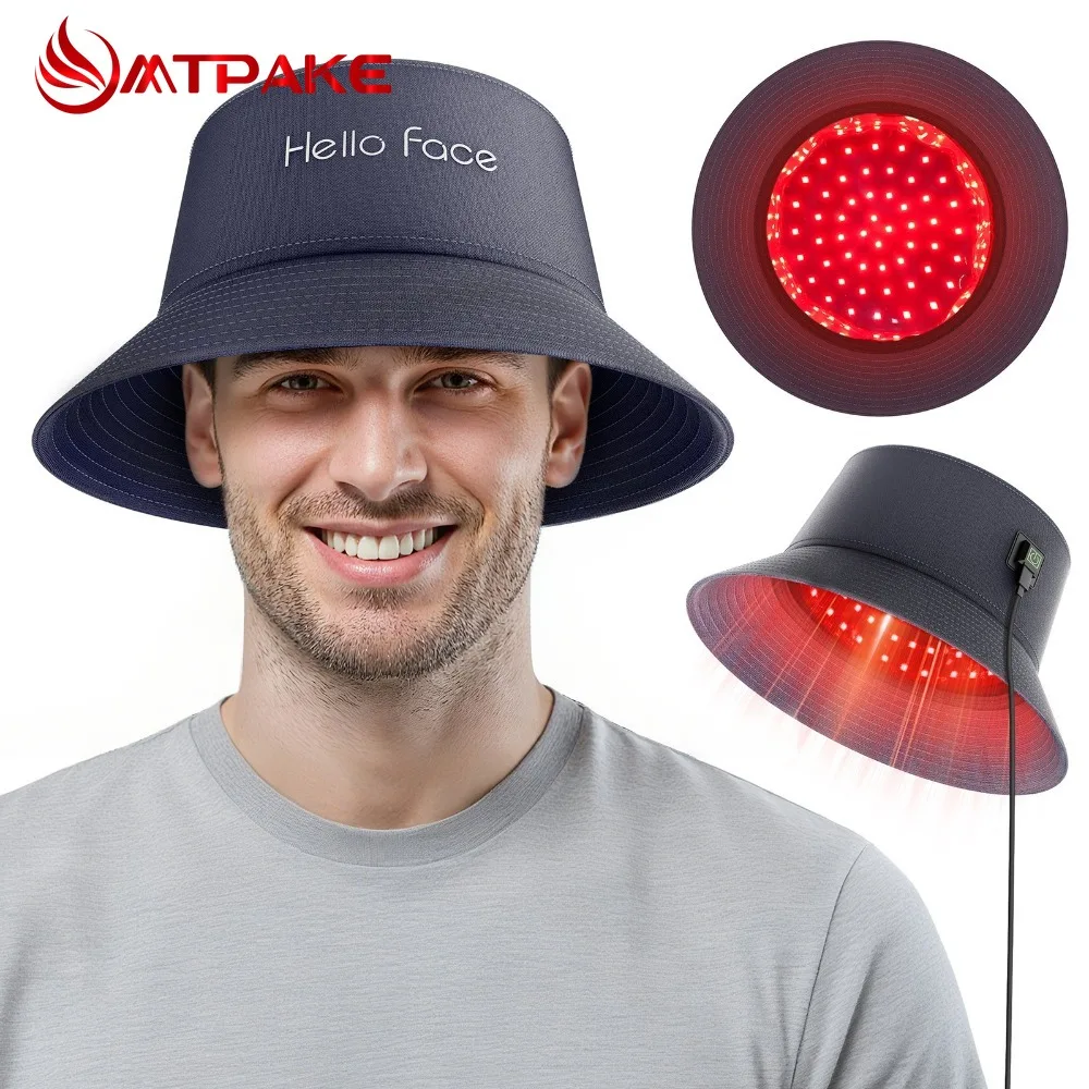 

336pcs LED Chips 660nm&850nm Red Light Therapy Hair Growth Bucket Hat For Anti Hair Loss Scalp Relax Pulse Infrared Fishing Hat