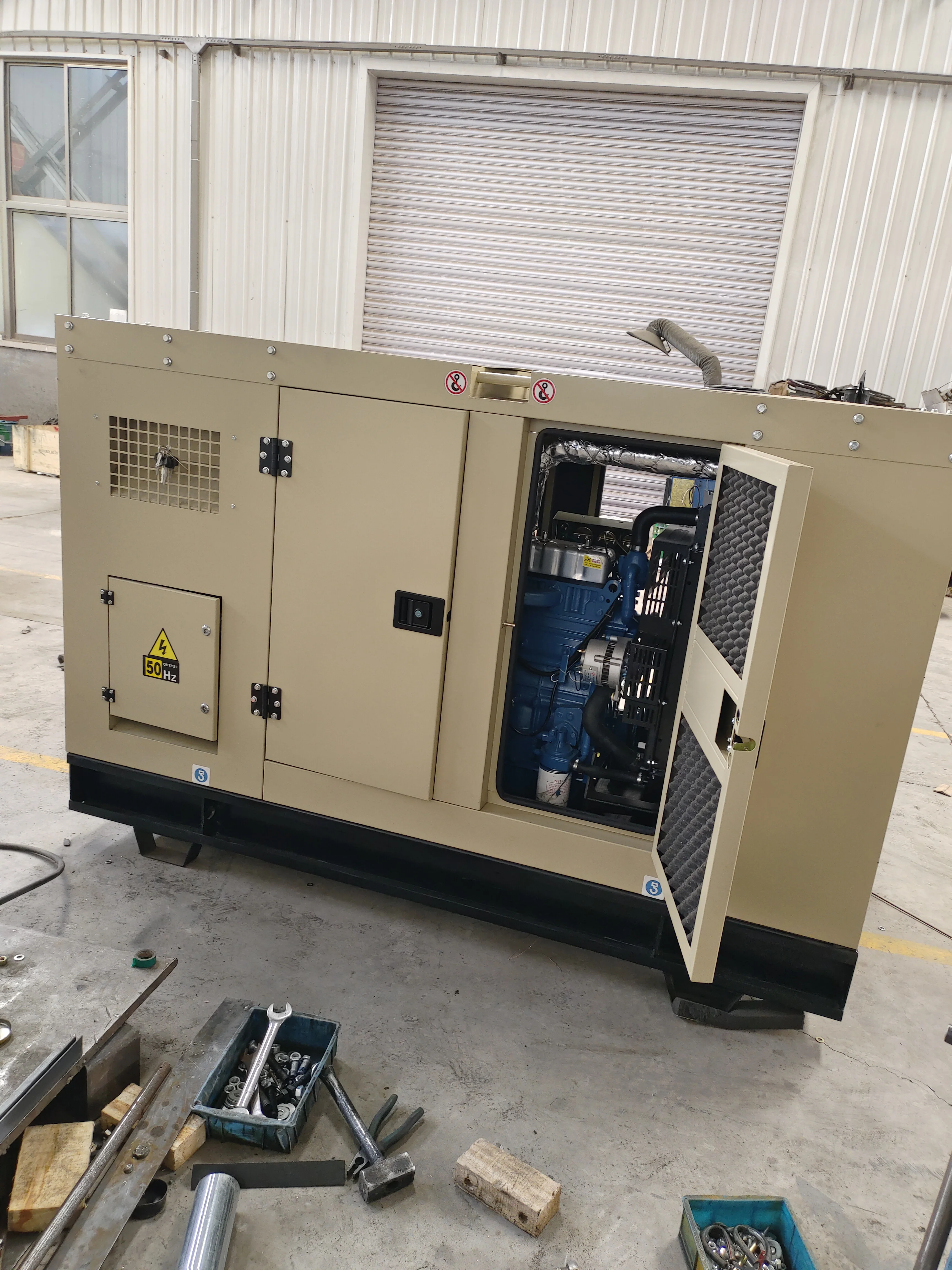 factory price water cooled 30kw 37.5kva silent diesel generator electricity power with brushless alternator and base fuel tank