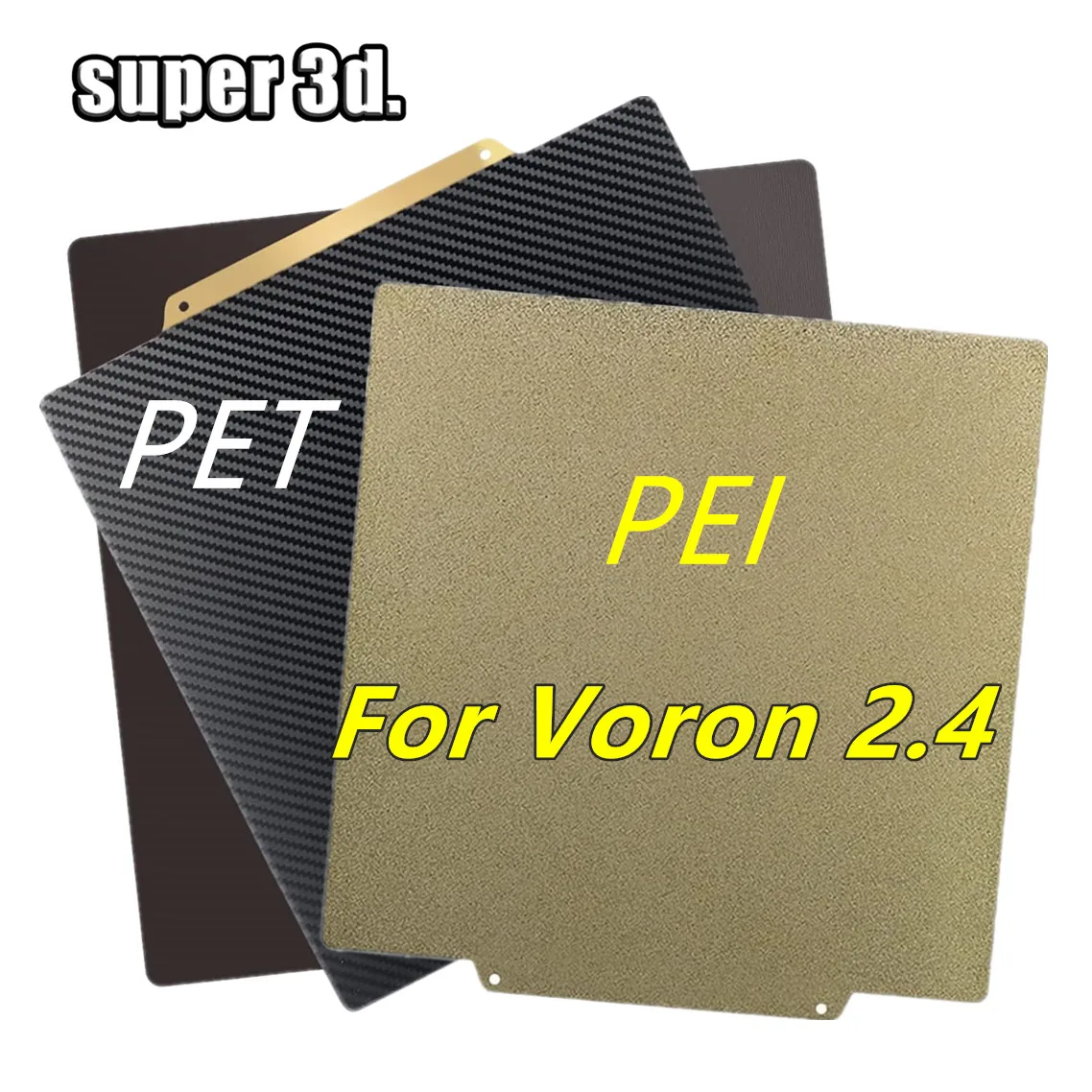 PET PEI Plate for Voron 3D Printer Build Plate Magnetic Double Side Steel Sheet PEI For Voron 2.4 Bed PET Carbon Plate 350x350mm