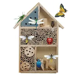 Bee House Handmade Wooden Bee House Insect Hotel Garden Bee House Hanging Insect Hotels For Gardens Ladybugs Lacewings Butterfly