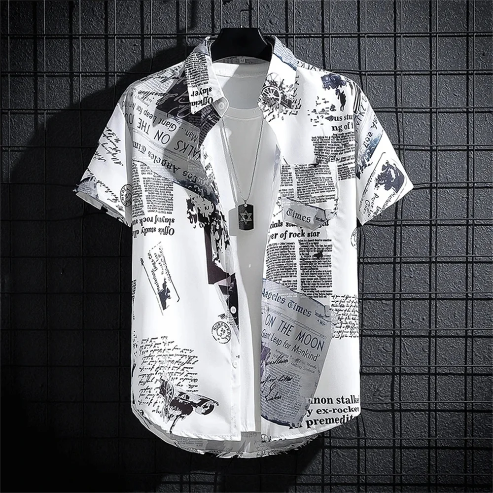 Hot Selling Men's Shirts Printed Daily Casual Top Tees Oversized Loose Fitting Short Sleeved Hawaiian Sweatshirts Men's Clothing