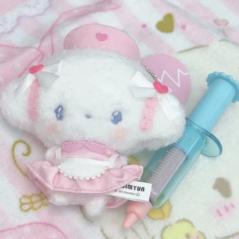 kawaii Sanrios Cogimyun Plush Toy Hello Kitty KeyChain cute bow Soft Stuffed Toy accessories bag pendant Plush pendant girl Gift