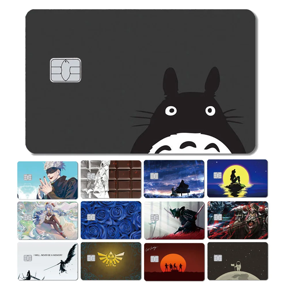 Magic Shark Cartoon Warrior Flower Rabbit Anime Chocolate PVC Sticker Film Skin Cover for Debit Credit Card