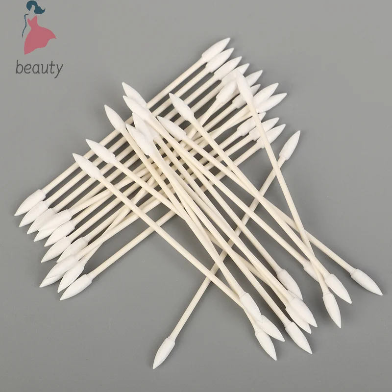 25pcs/bag Disposable Cotton Swab Cosmetics Permanent Makeup Health Ear Jewelry Clean Sticks Buds Tip Cotton Head Swab