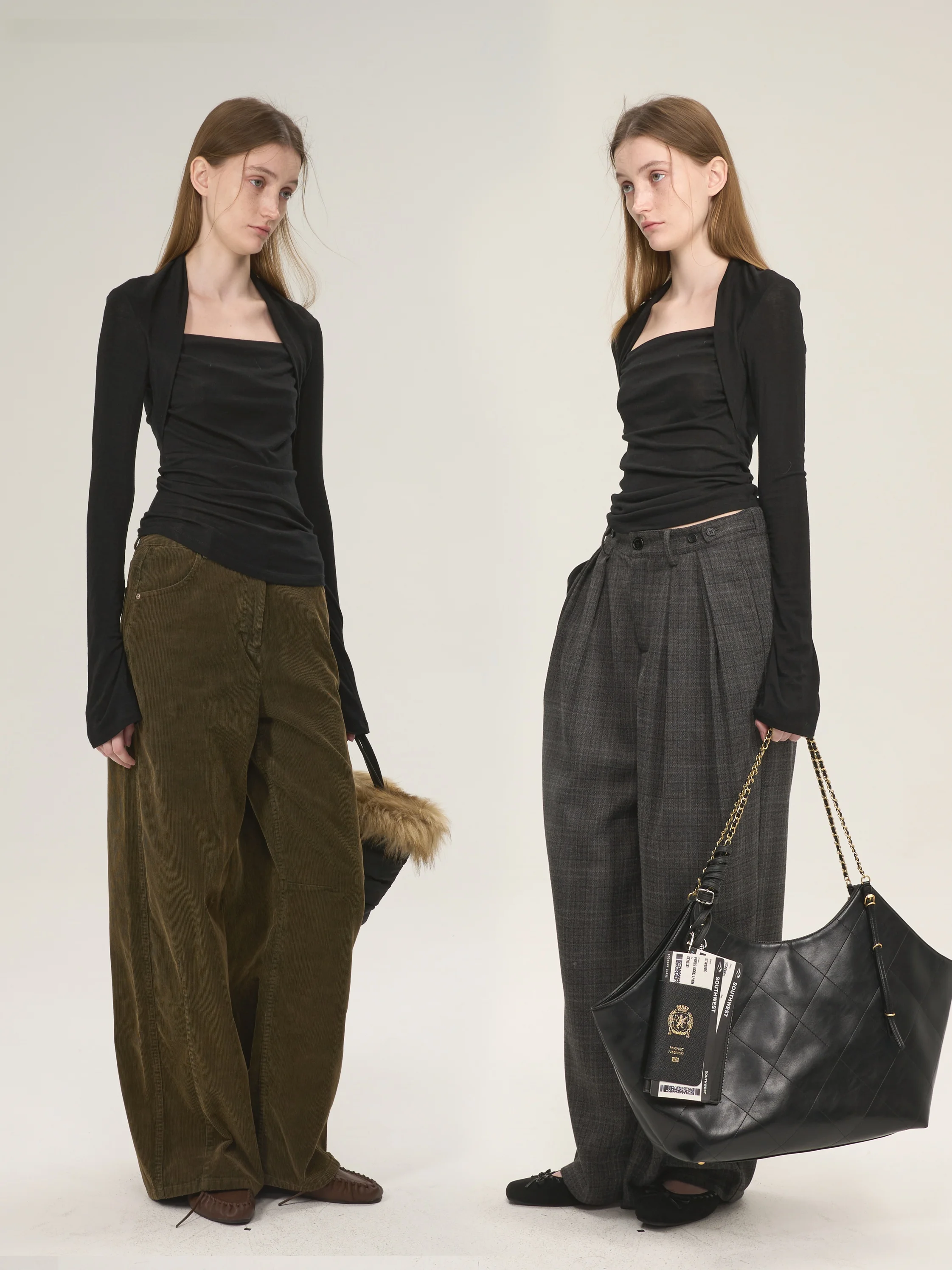 

Вязаный топ Bla с эффектом двухслойности, бренд NUTPLAM, приталенный, для женщин, для повседневной носки, длинный рукав